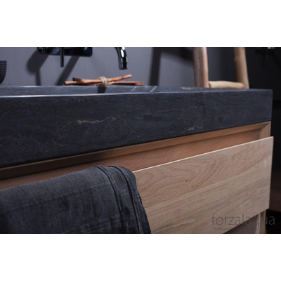 Forzalaqua Bellezza lavabo 100.5x51.5x9cm Rectangulaire 0 trous de robinet Pierre naturelle Pierre dure adoucie